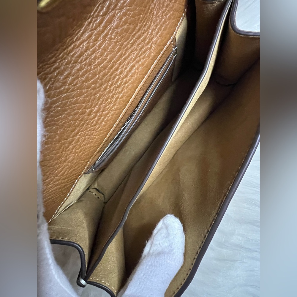 Tory Burch Light Umber Miller Flap Leather Shoulder Bag - Picture 3 of 14